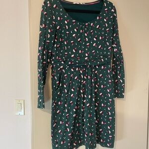 Boden Green Dress with Pink and White Accents